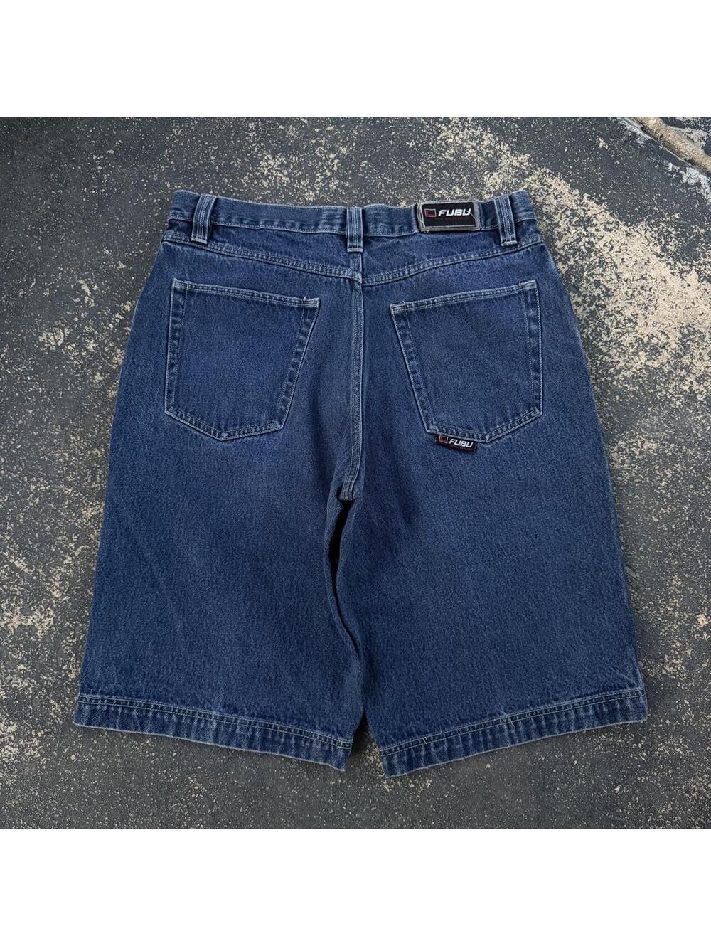 Vintage Y2K FUBU Baggy Denim Jort Shorts